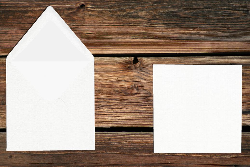 Briefhüllen mit Seidenfutter 164x164 mm Nassklebend Weiß 100 g/qm